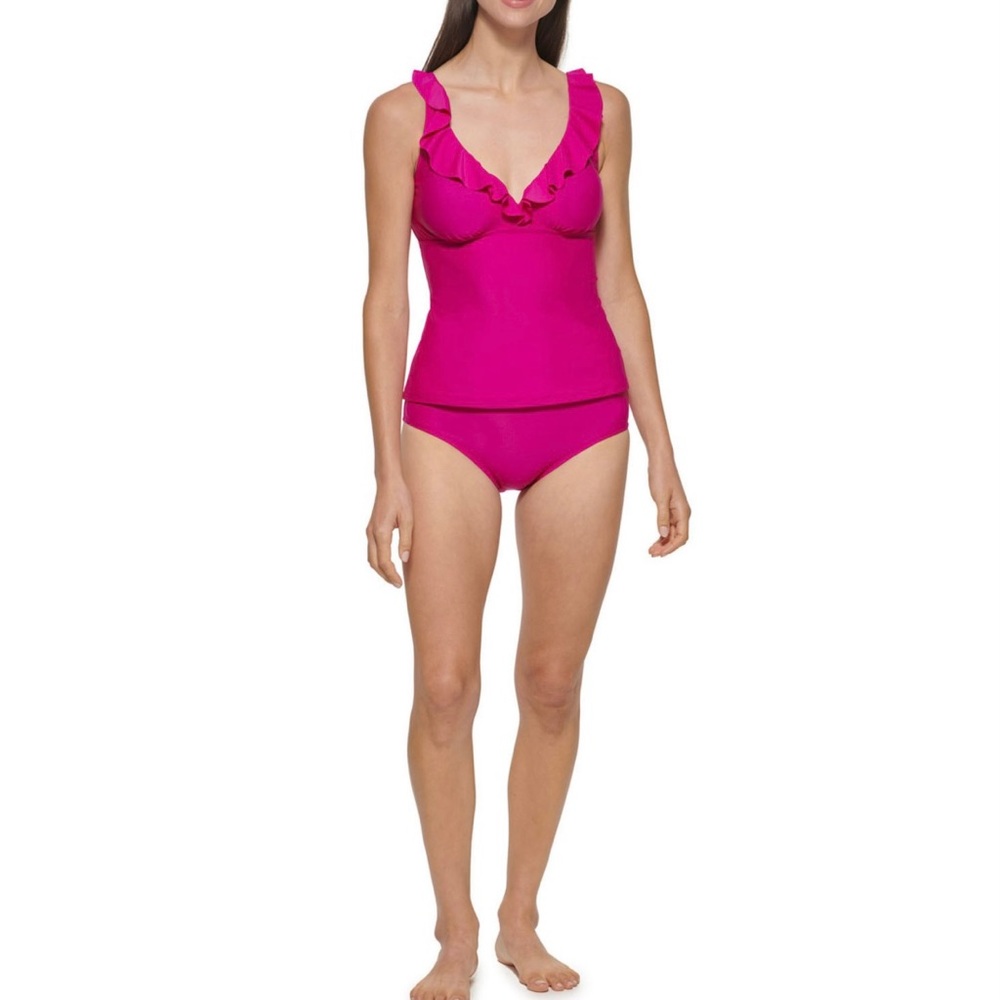 DKNY Women’s 2-Piece Ruffle Tankini Swimsuit